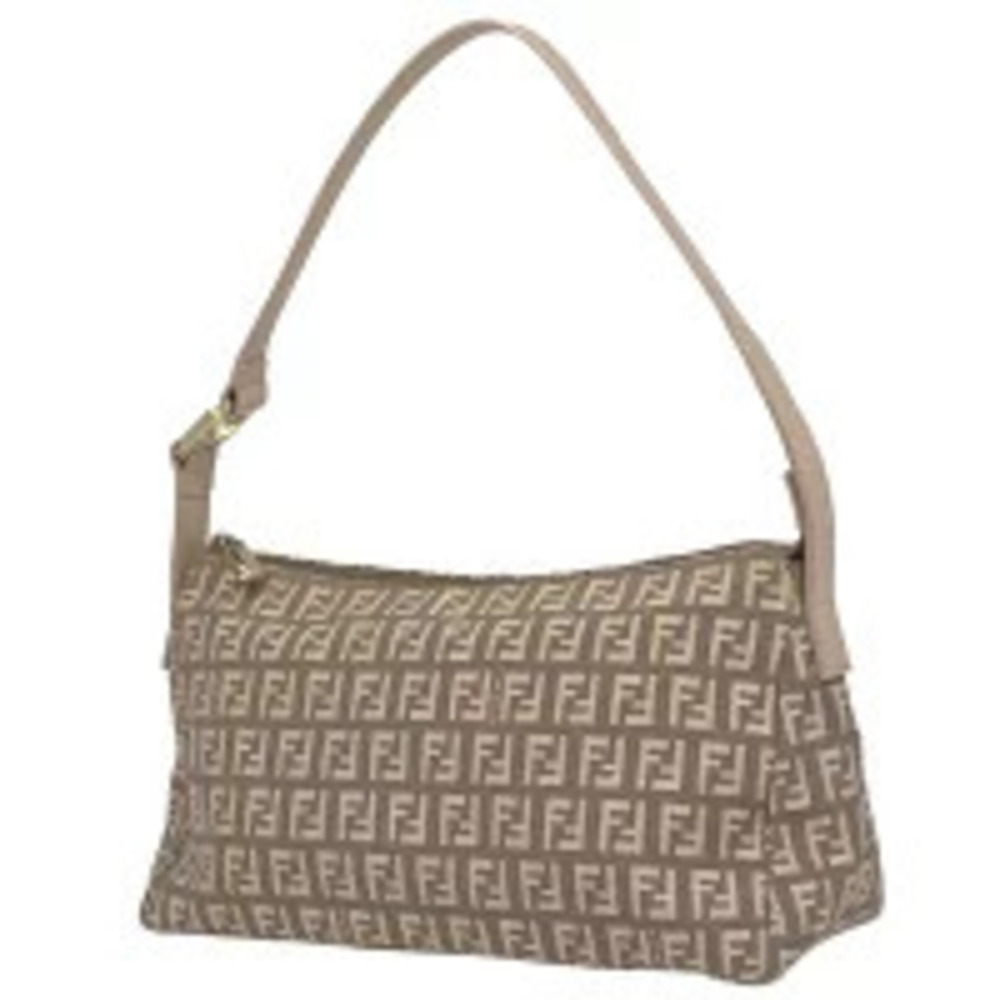 Fendi Zucchino Hobo Bag Handbag Shoulder Canvas Pink